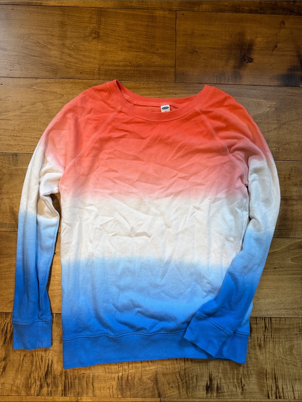 Old Navy Ombre Coral White Blue Sweatshirt